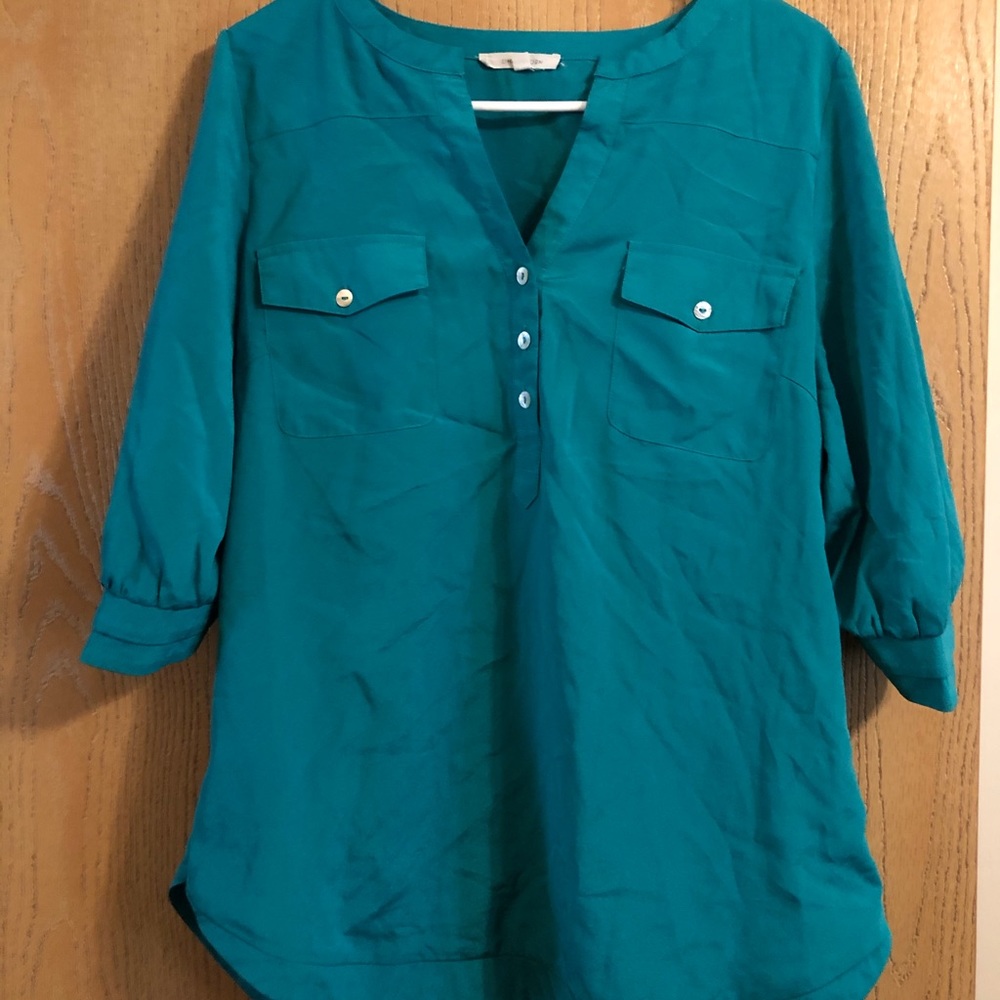 41 Hawthorn teal blouse